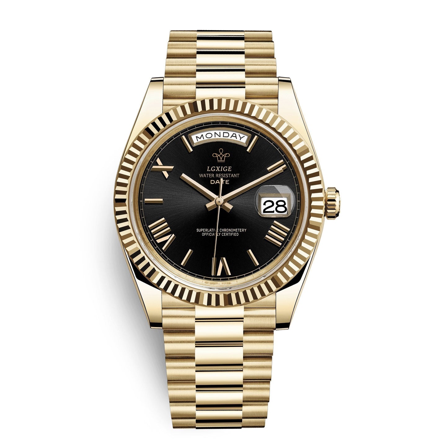 Montre automatique pour homme avec affichage du jour et de la date – Intemporelle et élégante