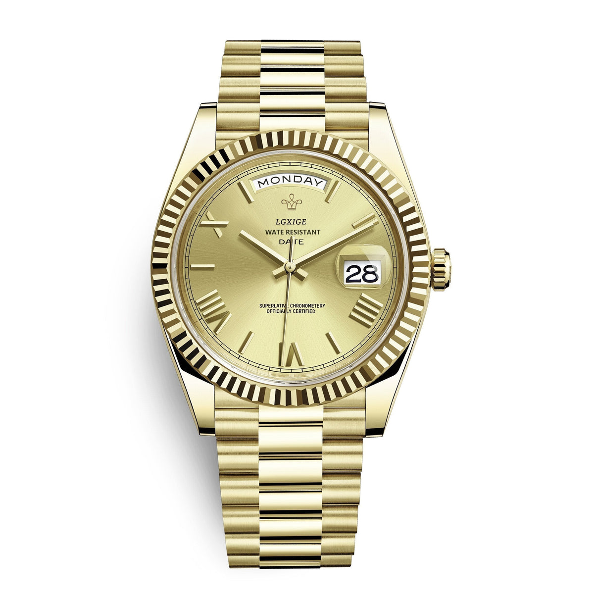 Montre automatique pour homme avec affichage du jour et de la date – Intemporelle et élégante