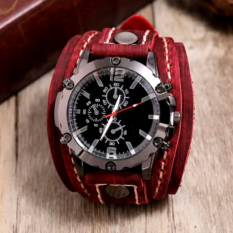 Montre classique avec bracelet en cuir