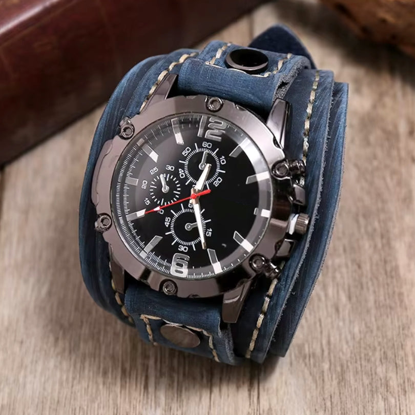 Montre classique avec bracelet en cuir
