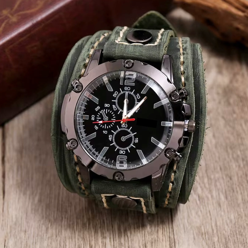 Montre classique avec bracelet en cuir