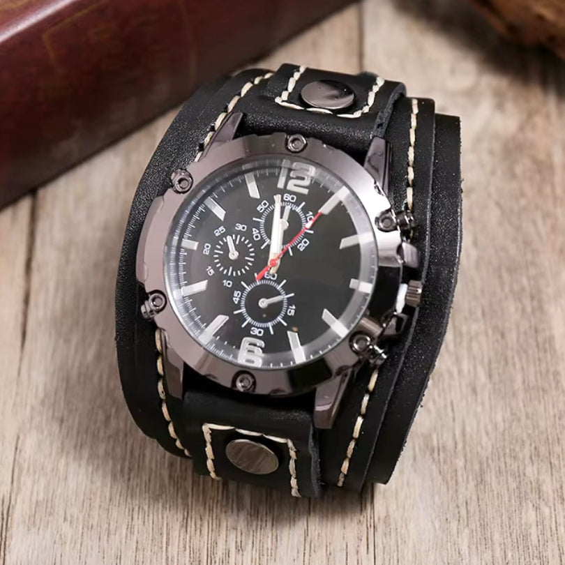 Montre classique avec bracelet en cuir