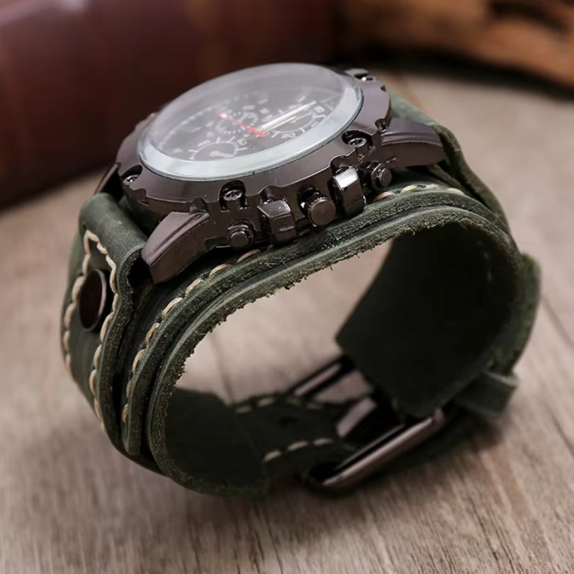 Montre classique avec bracelet en cuir