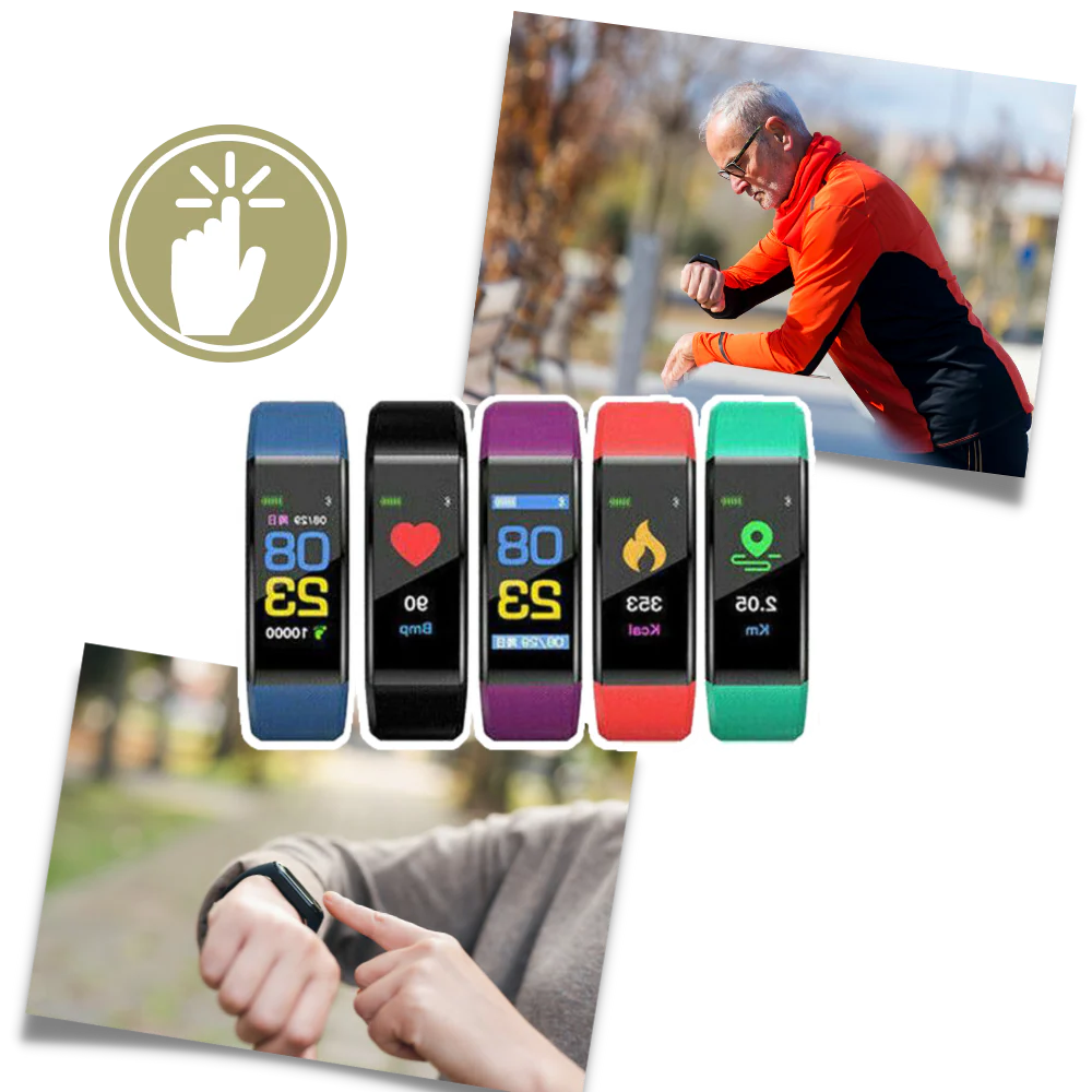 Montre connectée adaptée aux séniors avec fonctionnalités de suivi de la santé