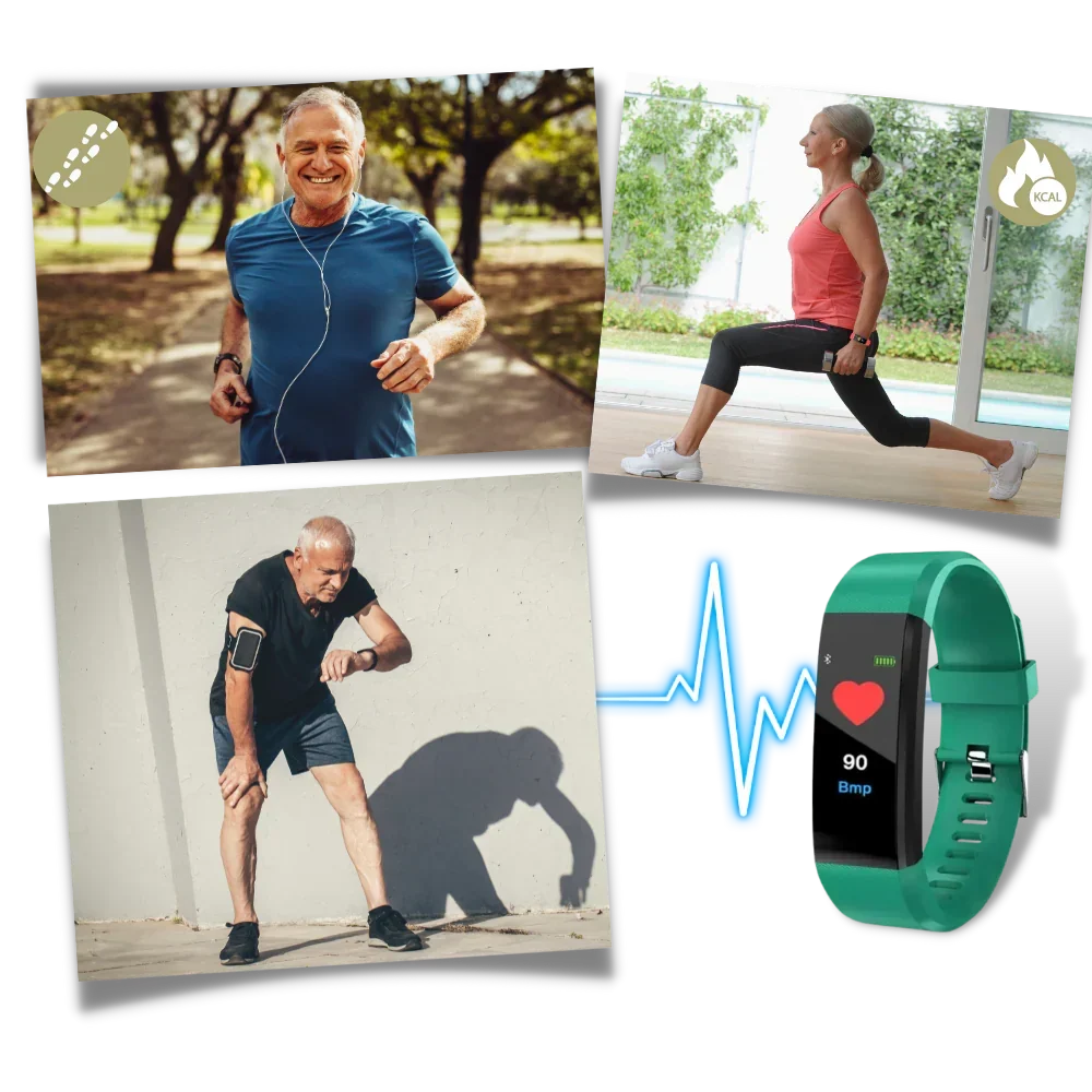 Montre connectée adaptée aux séniors avec fonctionnalités de suivi de la santé