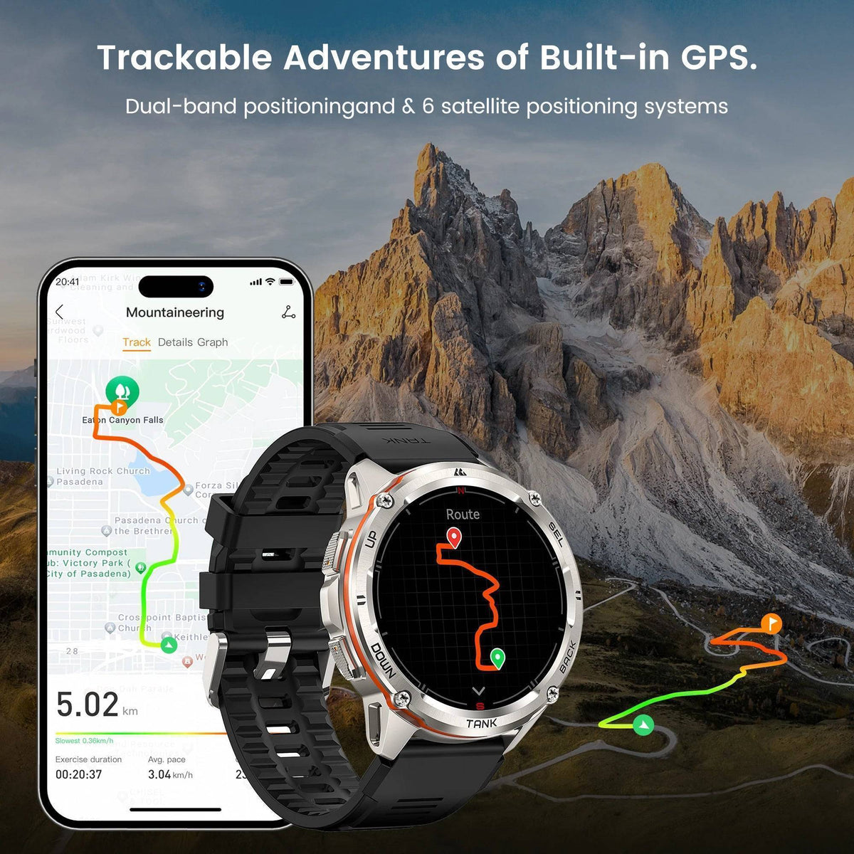 Montre connectée AMOLED GPS T3 Ultra - Traqueur de fitness robuste