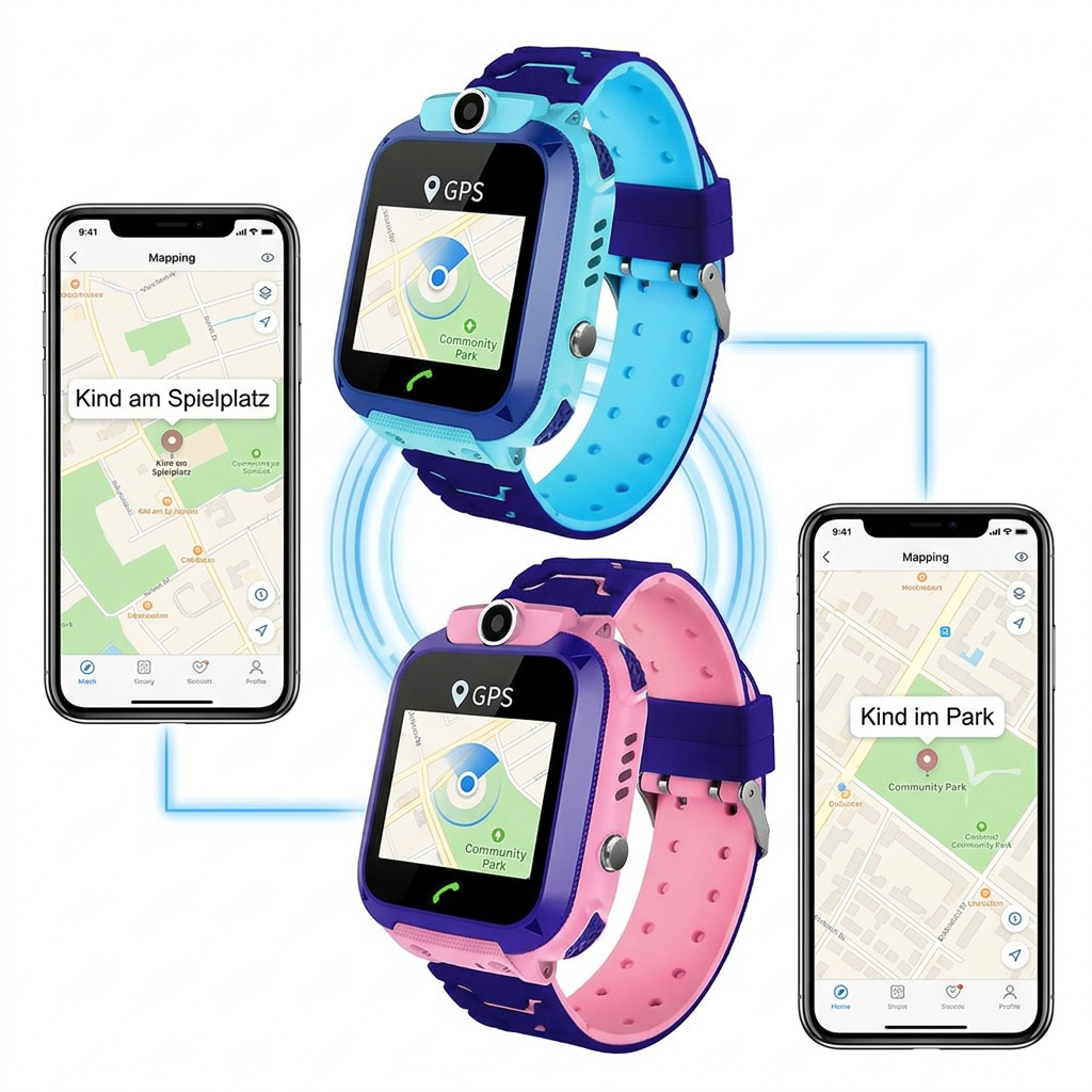 Montre connectée pour enfant avec GPS, appareil photo, appels téléphoniques et bouton SOS