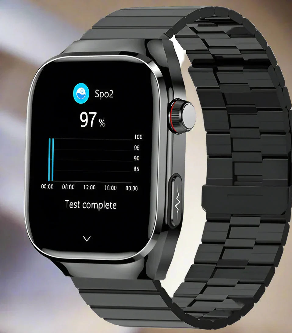 Montre connectée santé avec ECG et écran AMOLED 2,04 – suivi de la fréquence cardiaque, de la glycémie et plus encore