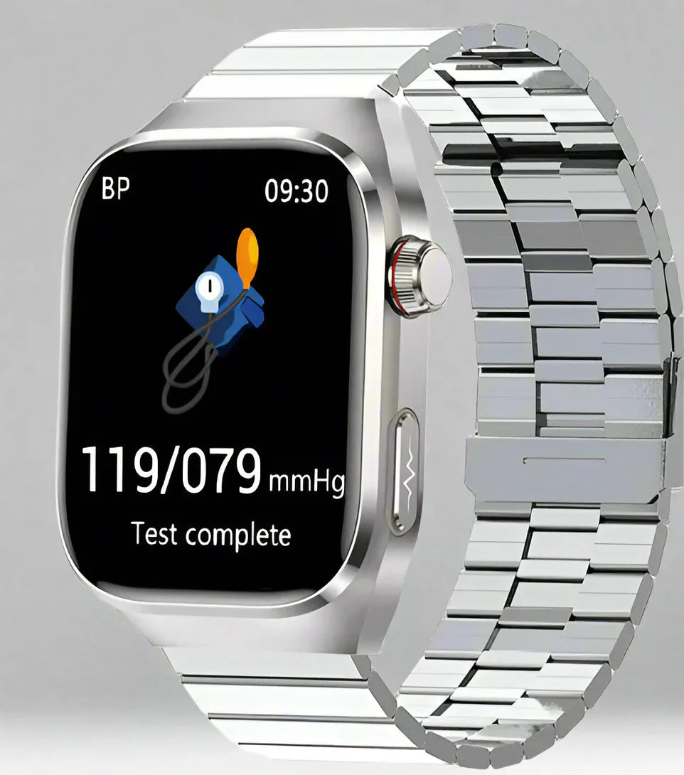 Montre connectée santé avec ECG et écran AMOLED 2,04 – suivi de la fréquence cardiaque, de la glycémie et plus encore