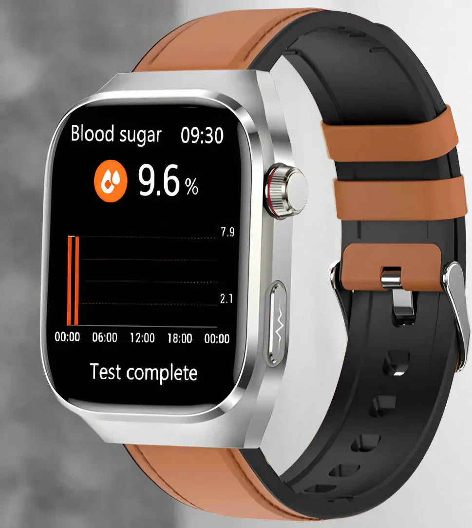 Montre connectée santé avec ECG et écran AMOLED 2,04 – suivi de la fréquence cardiaque, de la glycémie et plus encore