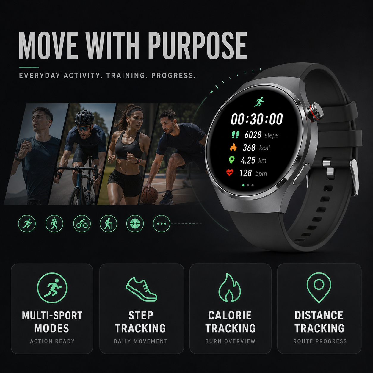 Montre connectée santé avec suivi de la tension artérielle