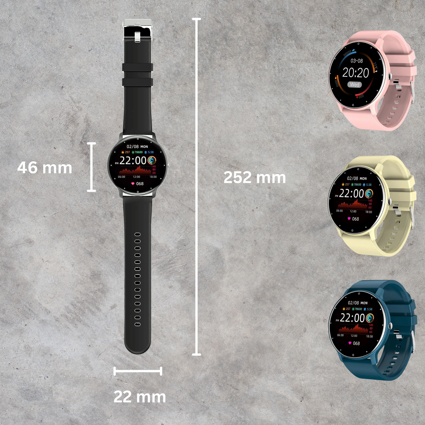 Montre connectée santé – mesure de la pression artérielle, de la fréquence cardiaque et du SpO₂, moniteur de sommeil, montre fitness