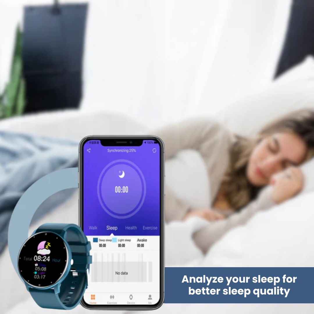 Montre connectée santé – mesure de la pression artérielle, de la fréquence cardiaque et du SpO₂, moniteur de sommeil, montre fitness