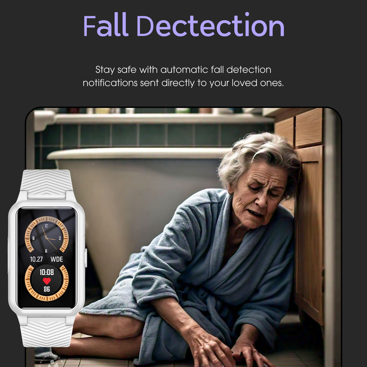 Montre connectée seniors avec détection des chutes - alarme médicale 4G avec GPS et SOS