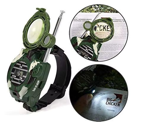 Montre de survie talkie-walkie 7-en-1 camouflage pour enfant
