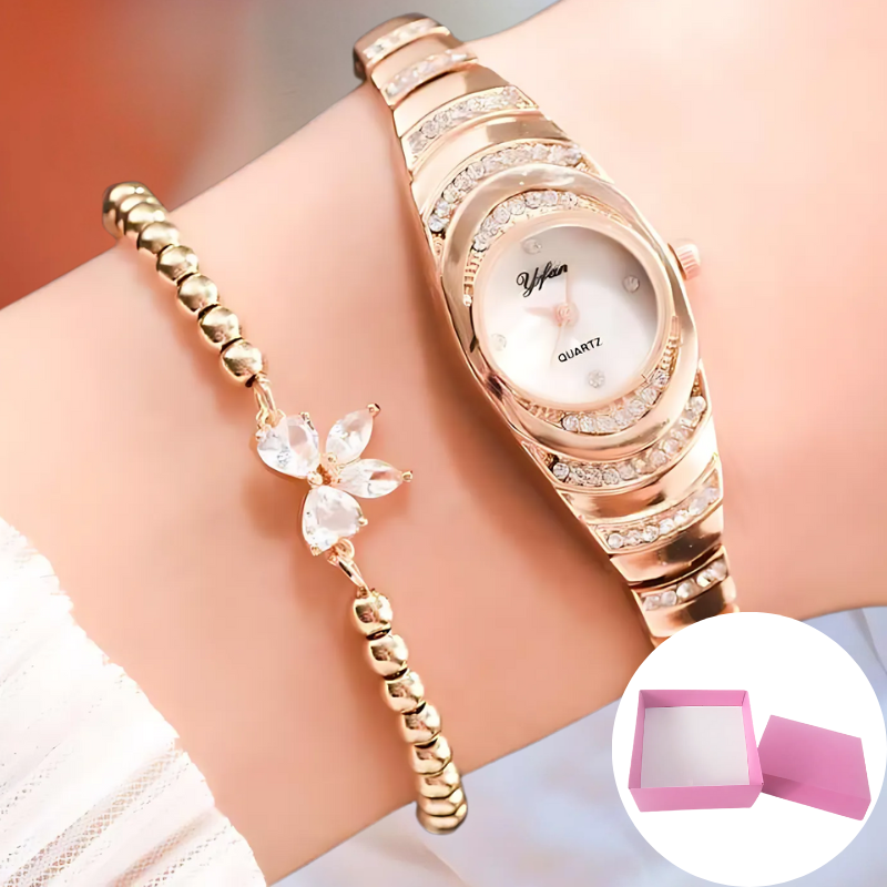 Montre élégante: montre moderne et élégante pour femme avec coffret cadeau