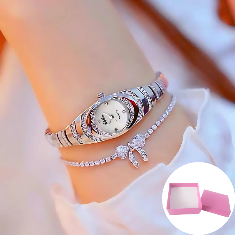 Montre élégante: montre moderne et élégante pour femme avec coffret cadeau