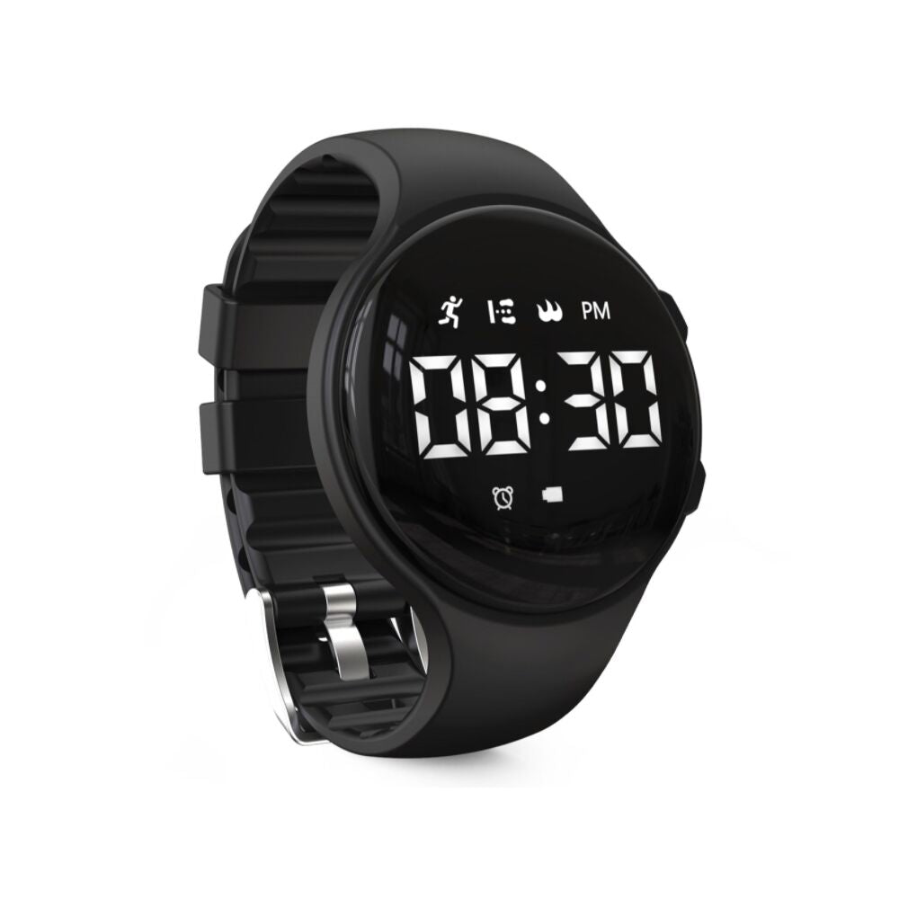 Montre podomètre numérique à LED avec alarme vibrante – tracker d'activité pour enfant