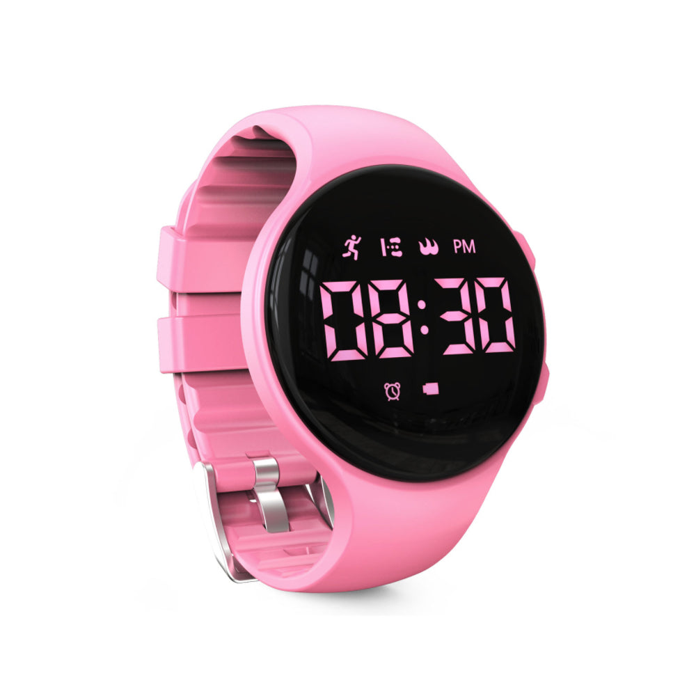 Montre podomètre numérique à LED avec alarme vibrante – tracker d'activité pour enfant