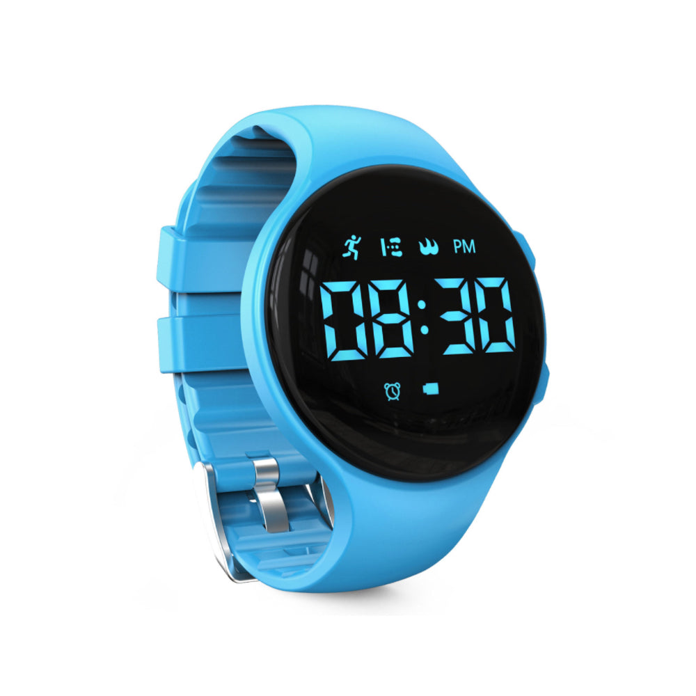 Montre podomètre numérique à LED avec alarme vibrante – tracker d'activité pour enfant