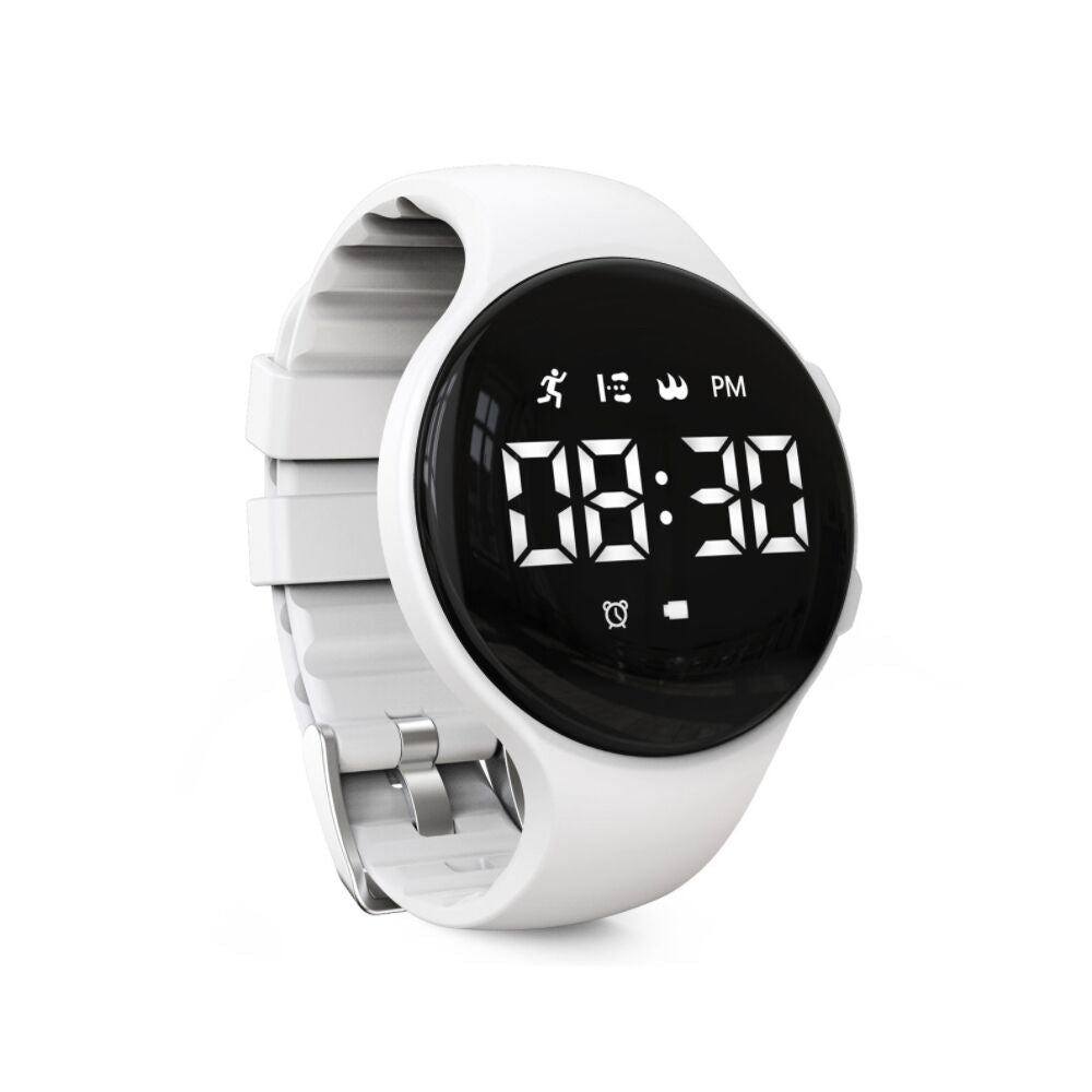 Montre podomètre numérique à LED avec alarme vibrante – tracker d'activité pour enfant