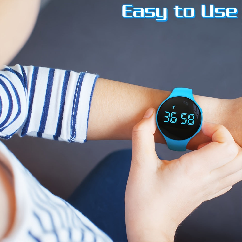 Montre podomètre numérique à LED avec alarme vibrante – tracker d'activité pour enfant