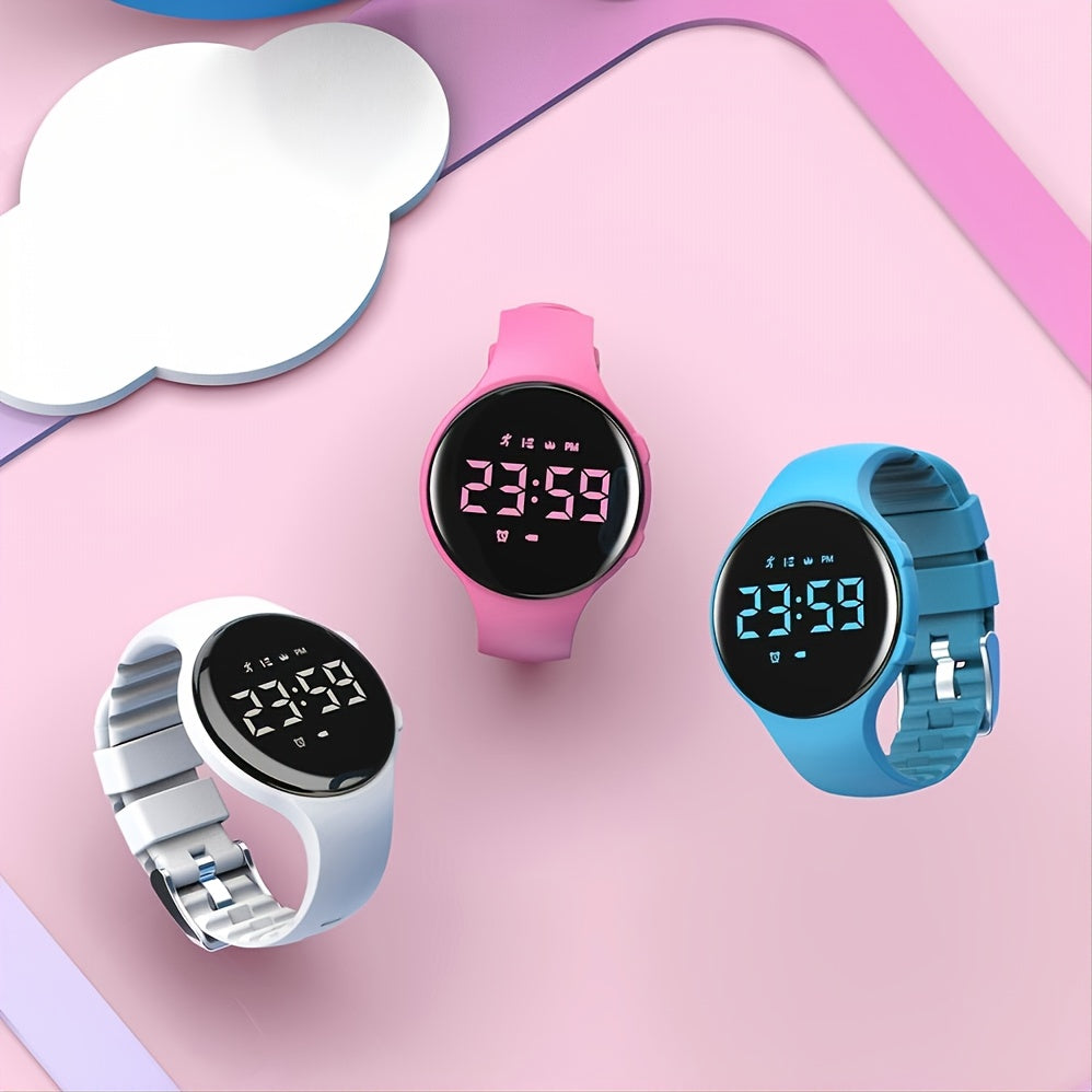 Montre podomètre numérique à LED avec alarme vibrante – tracker d'activité pour enfant