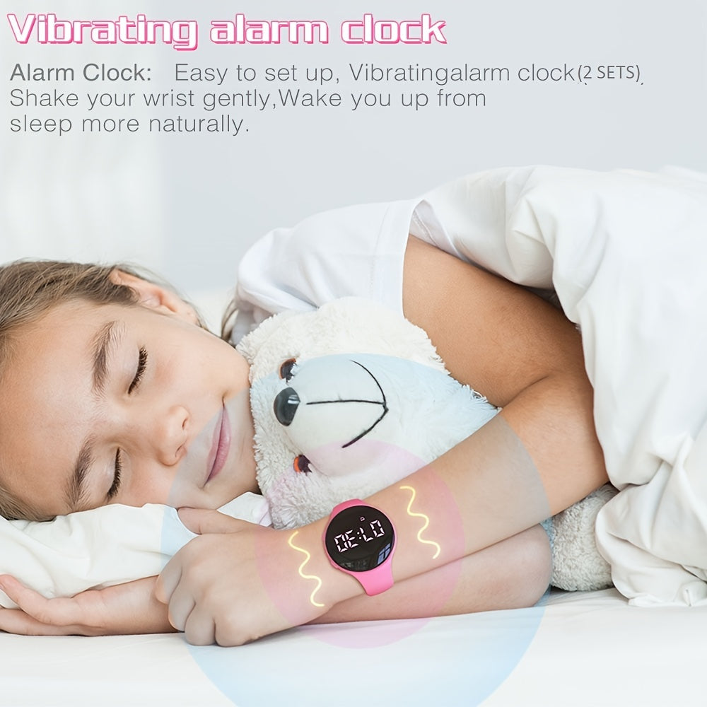Montre podomètre numérique à LED avec alarme vibrante – tracker d'activité pour enfant