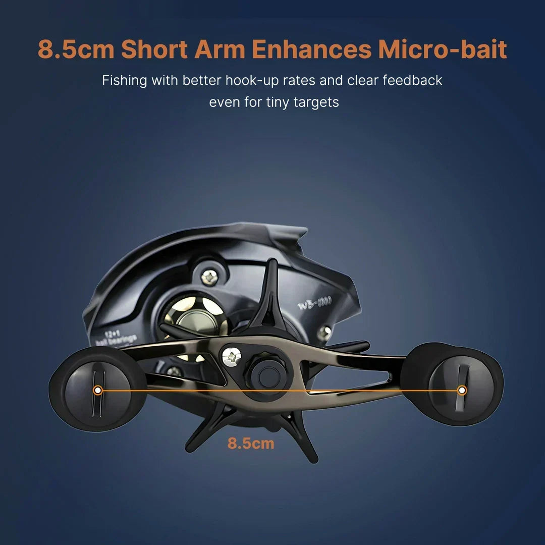 Moulinet baitcasting ultraléger – Lancer long et fluide