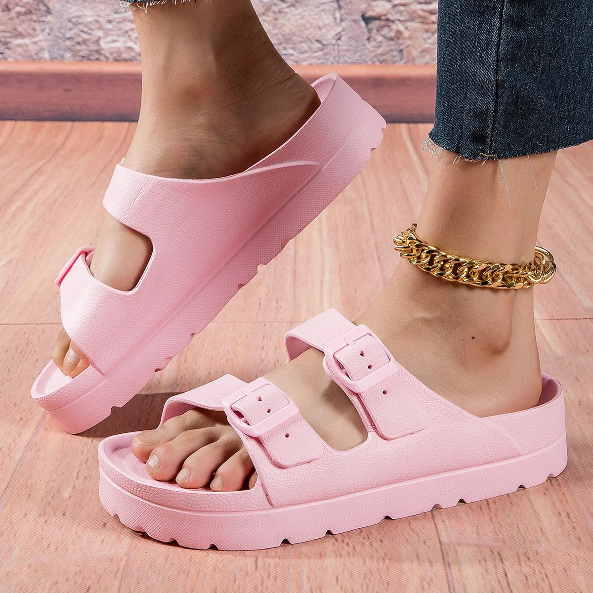 Mules pour femme à semelle épaisse amortissante