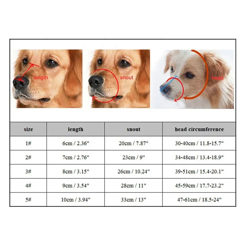 Muselière pour chien en silicone réglable
