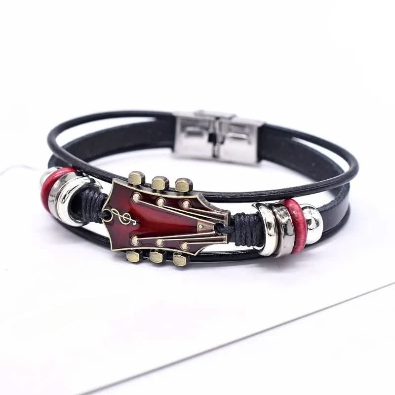 MUSIKSTRUM – Leather Bracelet with Guitar-Inspired Design