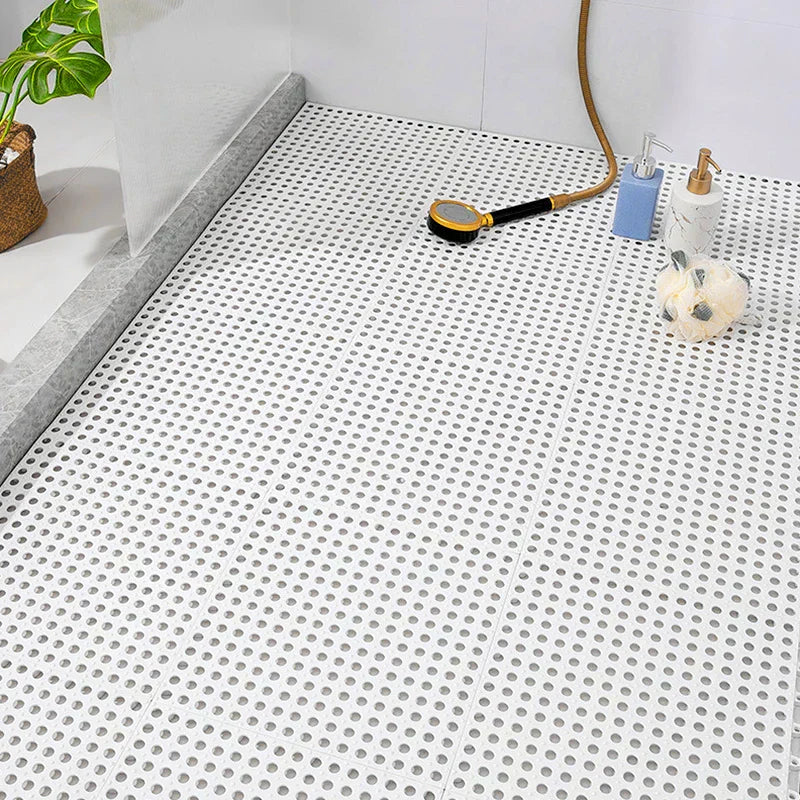 Non-Slip Bath Mat Set | Waterproof Rubber | Mold Resistant | 11.8" x 11.8" | Quick-Drying Safety