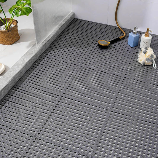 Non-Slip Bath Mat Set | Waterproof Rubber | Mold Resistant | 11.8" x 11.8" | Quick-Drying Safety
