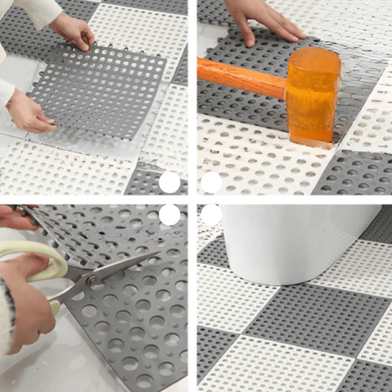 Non-Slip Bath Mat Set | Waterproof Rubber | Mold Resistant | 11.8" x 11.8" | Quick-Drying Safety