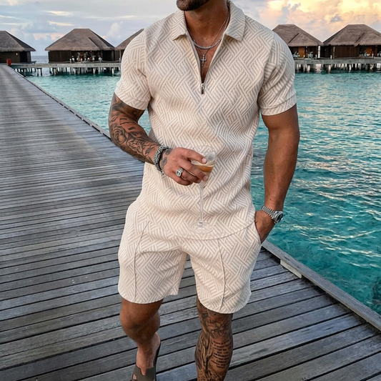 Nouveau costume d'été décontracté à manches courtes pour homme
