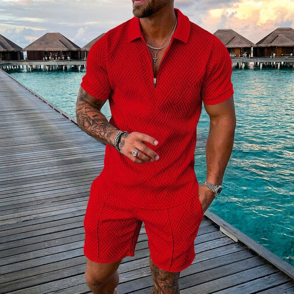 Nouveau costume d'été décontracté à manches courtes pour homme