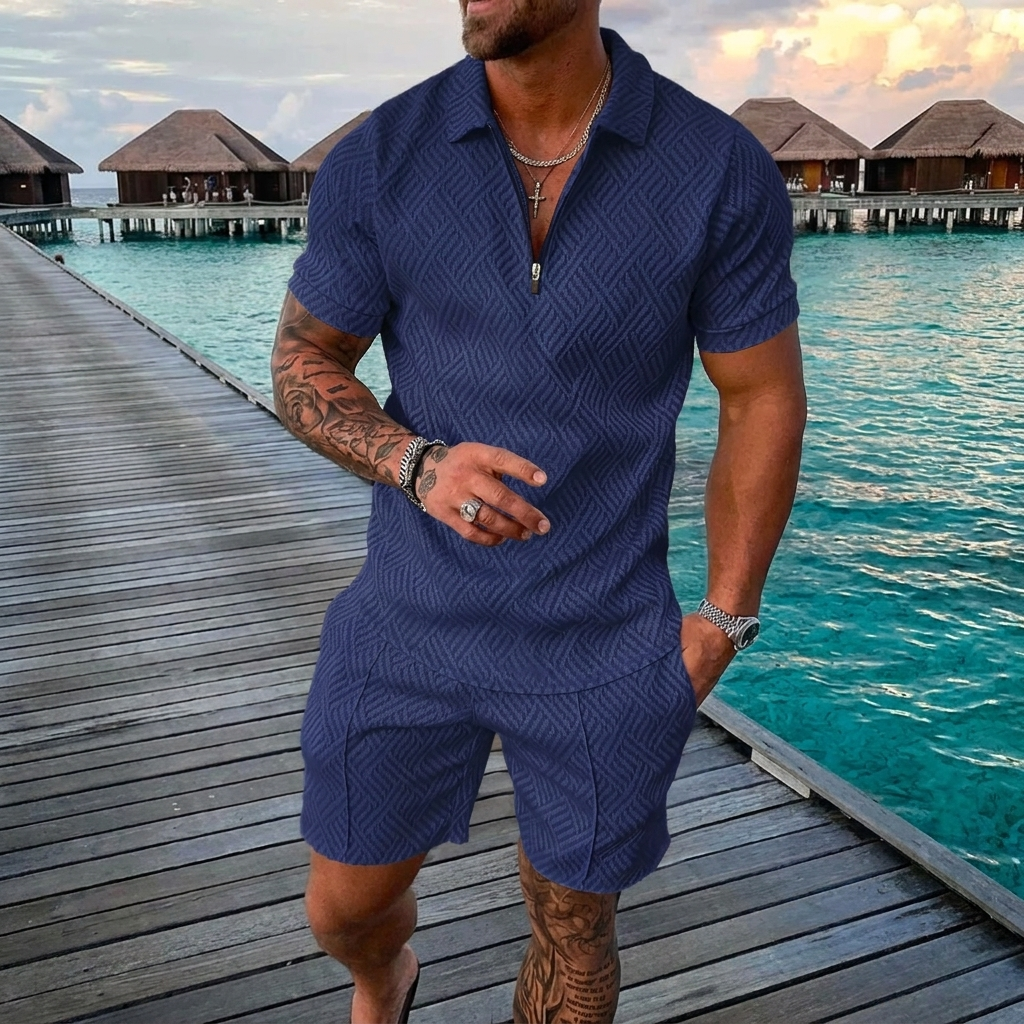 Nouveau costume d'été décontracté à manches courtes pour homme