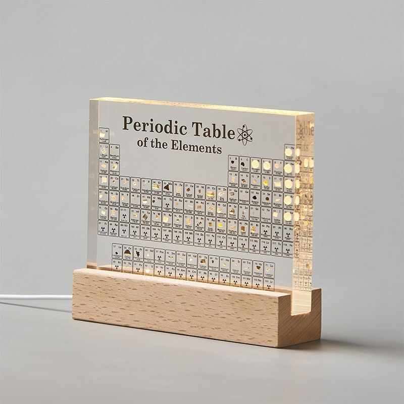 Objet décoratif et éducatif tableau périodique avec 83 éléments en acrylique transparent – idéal pour les passionnés de science et les étudiants