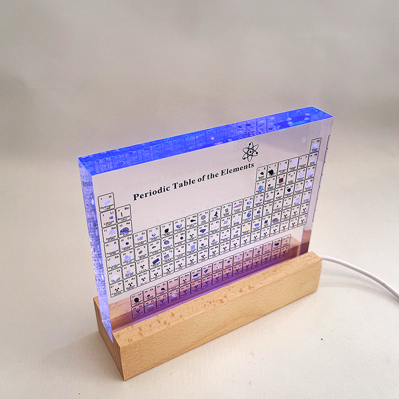 Objet décoratif et éducatif tableau périodique avec 83 éléments en acrylique transparent – idéal pour les passionnés de science et les étudiants