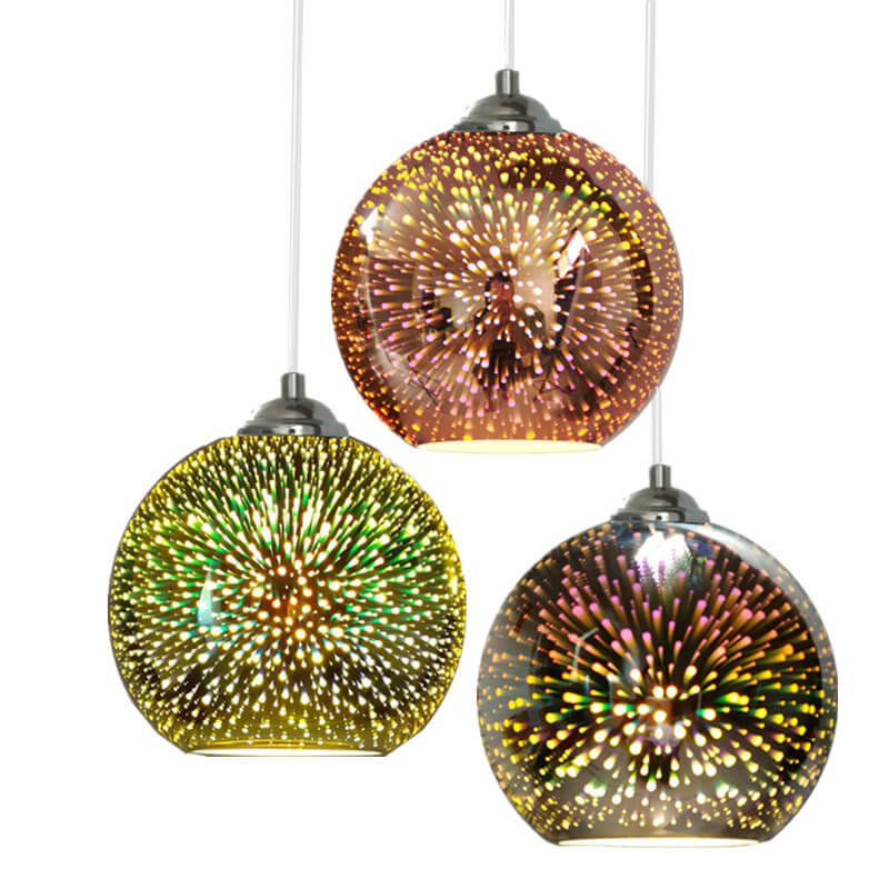 Olvoria | 3D Firework Glass Pendant Light | Creative Colored Glass Design