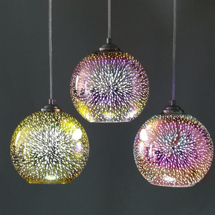 Olvoria | 3D Firework Glass Pendant Light | Creative Colored Glass Design