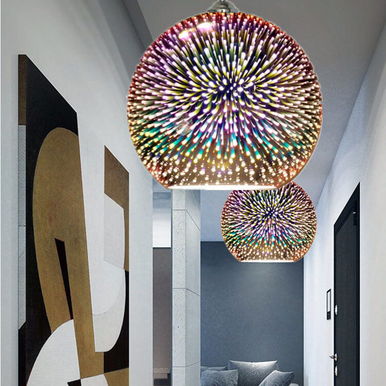 Olvoria | 3D Firework Glass Pendant Light | Creative Colored Glass Design