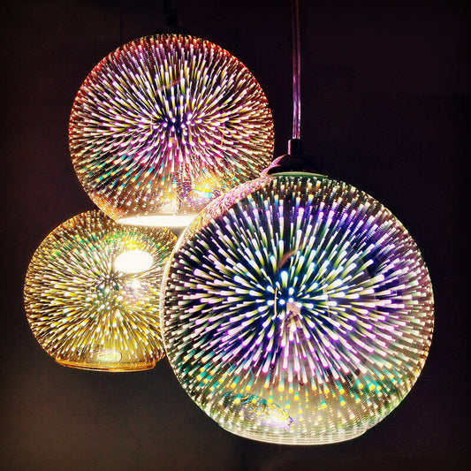 Olvoria | 3D Firework Glass Pendant Light | Creative Colored Glass Design