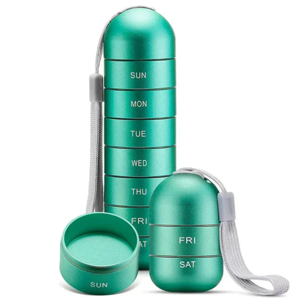 Olvoria | 7 Day Stackable Pill Organizer Container