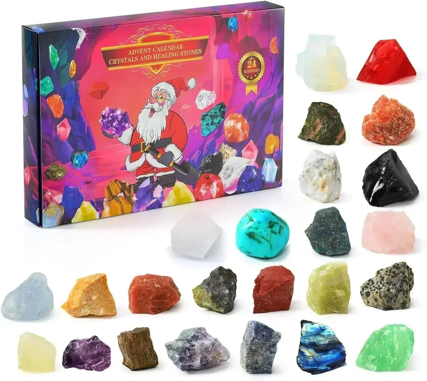 Olvoria | Advent Calendar with 24 Real Gemstones for Young Explorers