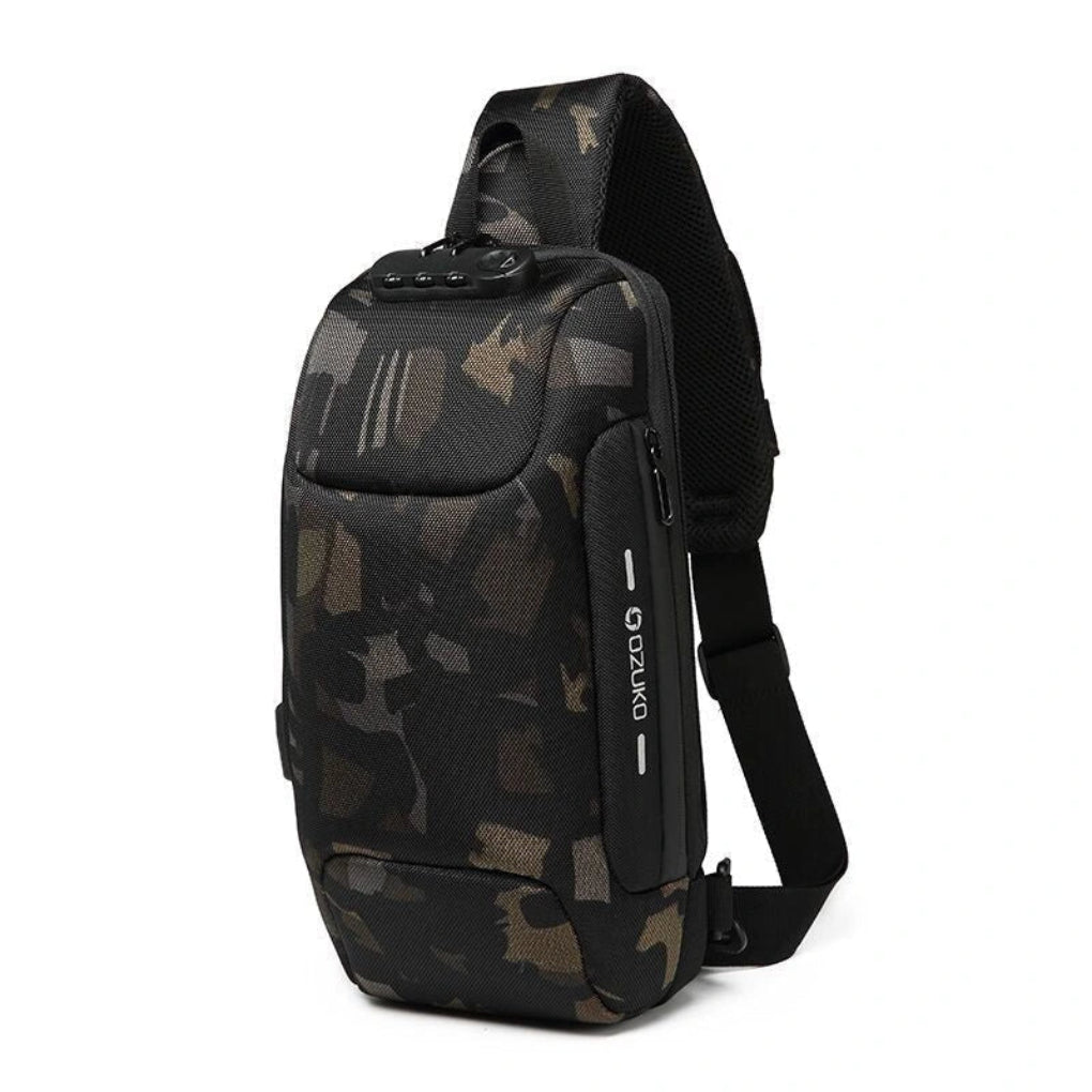 Olvoria | Anti-Theft USB Charging Sling Bag with Lock