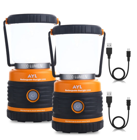 Olvoria | AYL LED Camping Lantern 1800Lm, Rechargeable, 4 Light Modes, Waterproof, 4400Mah Power Bank -