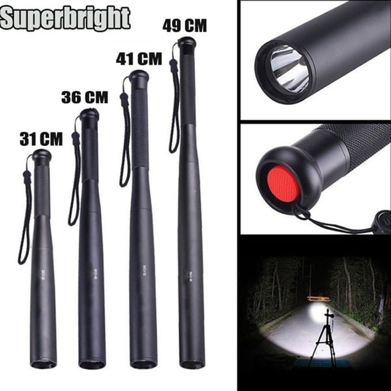 Olvoria | Baseball Bat Shaped LED Flashlight | Aluminum Alloy, 3 Lighting Modes | Emergency & Utility Use