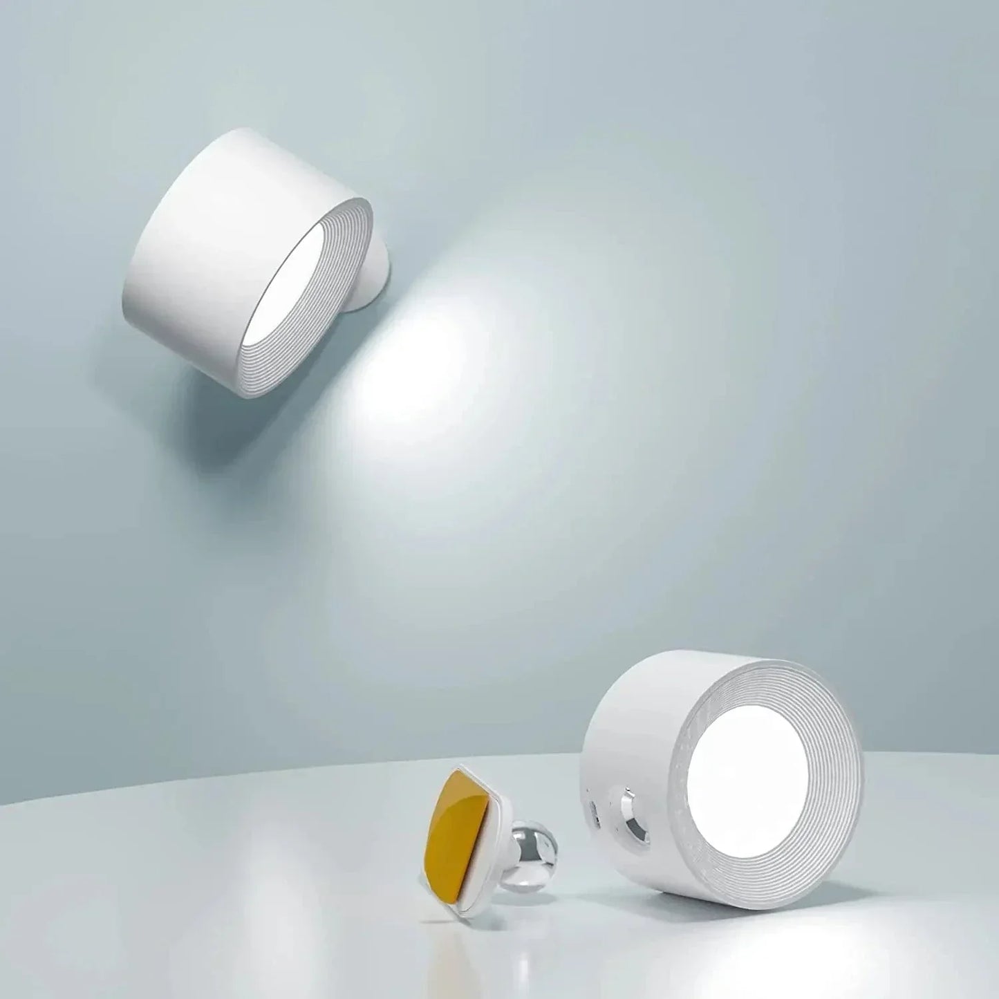 Olvoria | Battery-Powered Wall Lamp | Rechargeable, 360° Adjustable and Wireless for Bedrooms, Hallways, and Reading Corners